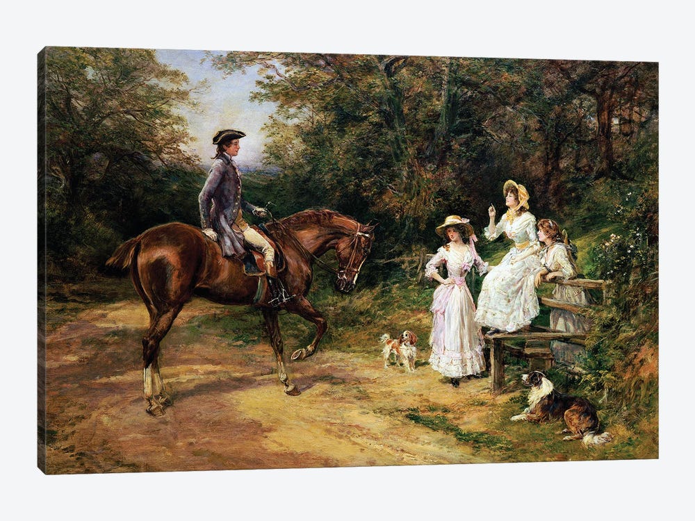 A Meeting By A Stile  by Heywood Hardy 1-piece Canvas Art Print
