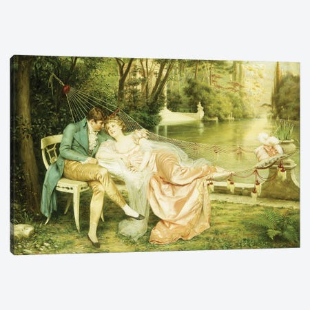 Flirtation  Canvas Print #BMN5700} by Joseph Frederick Charles Soulacroix Canvas Artwork