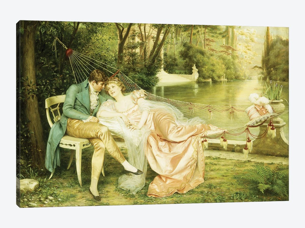 Flirtation  by Joseph Frederick Charles Soulacroix 1-piece Canvas Artwork