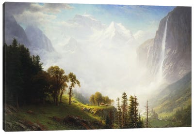 Majesty of the Mountains, 1853-57  Canvas Art Print - Waterfall Art