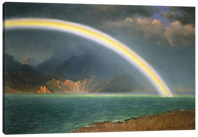 Rainbow Over Jenny Lake, Wyoming Canvas Art Print - Weather Art