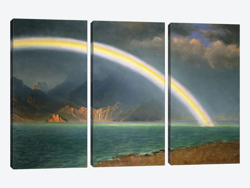 Rainbow Over Jenny Lake, Wyoming by Albert Bierstadt 3-piece Canvas Art
