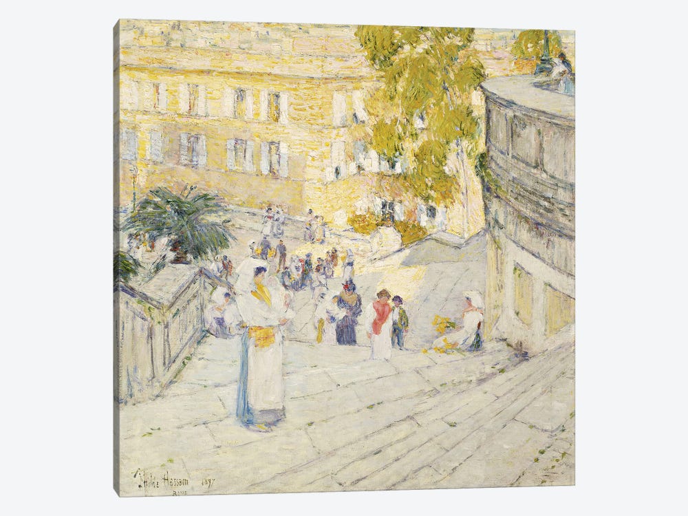 The Spanish Steps of Rome, 1897  by Childe Hassam 1-piece Canvas Artwork