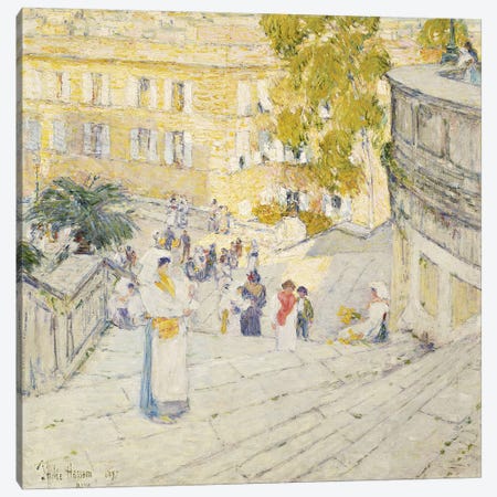 The Spanish Steps of Rome, 1897  Canvas Print #BMN5713} by Childe Hassam Art Print
