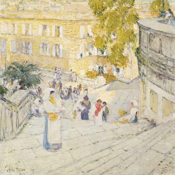Staircases: The Spanish Steps of Rome, 1897  by Childe Hassam