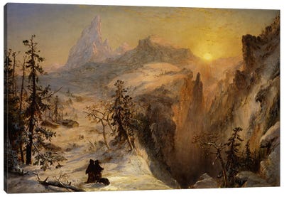 Winter in Switzerland, 1860  Canvas Art Print