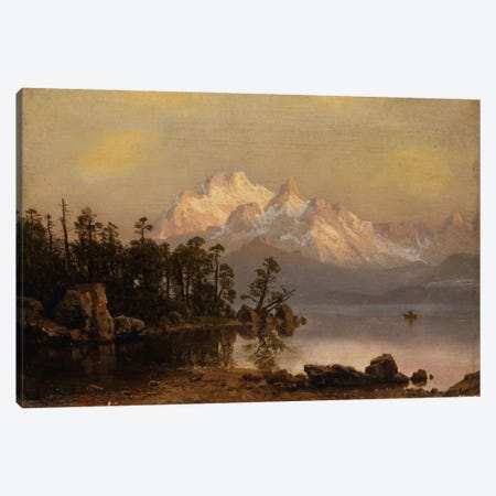 Mountain Canoeing Canvas Print #BMN5722} by Albert Bierstadt Canvas Art