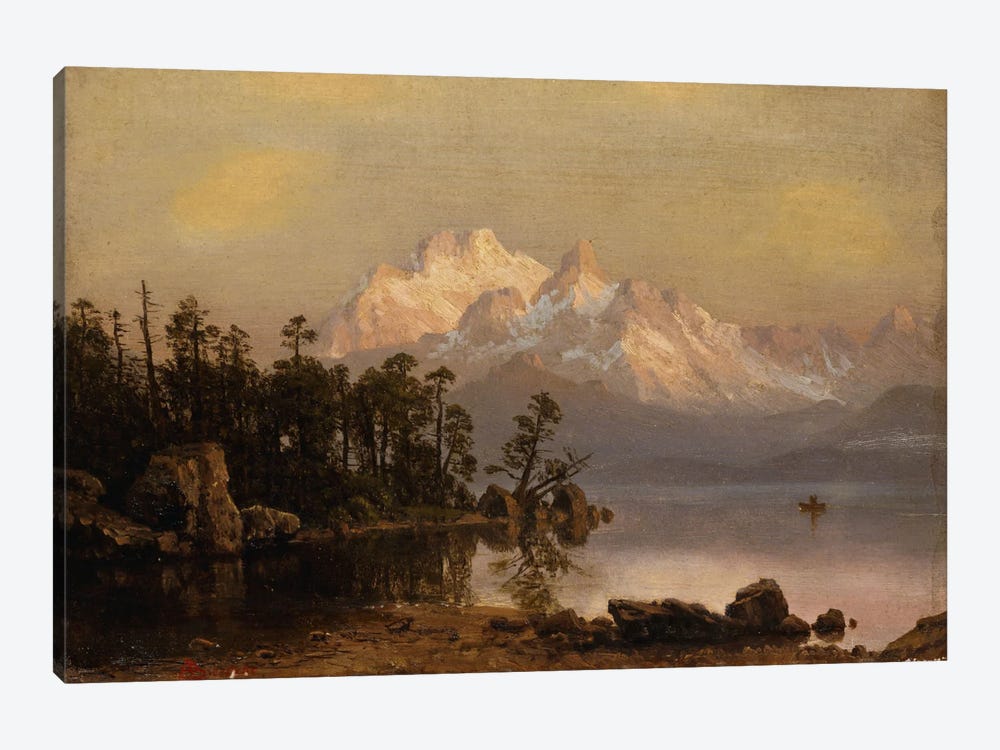 Mountain Canoeing by Albert Bierstadt 1-piece Canvas Artwork