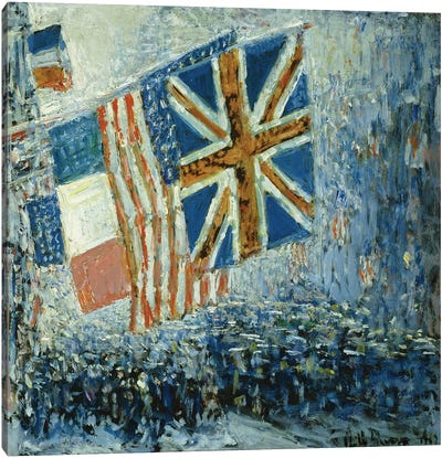 The Big Parade, 1917  Canvas Art Print - Childe Hassam