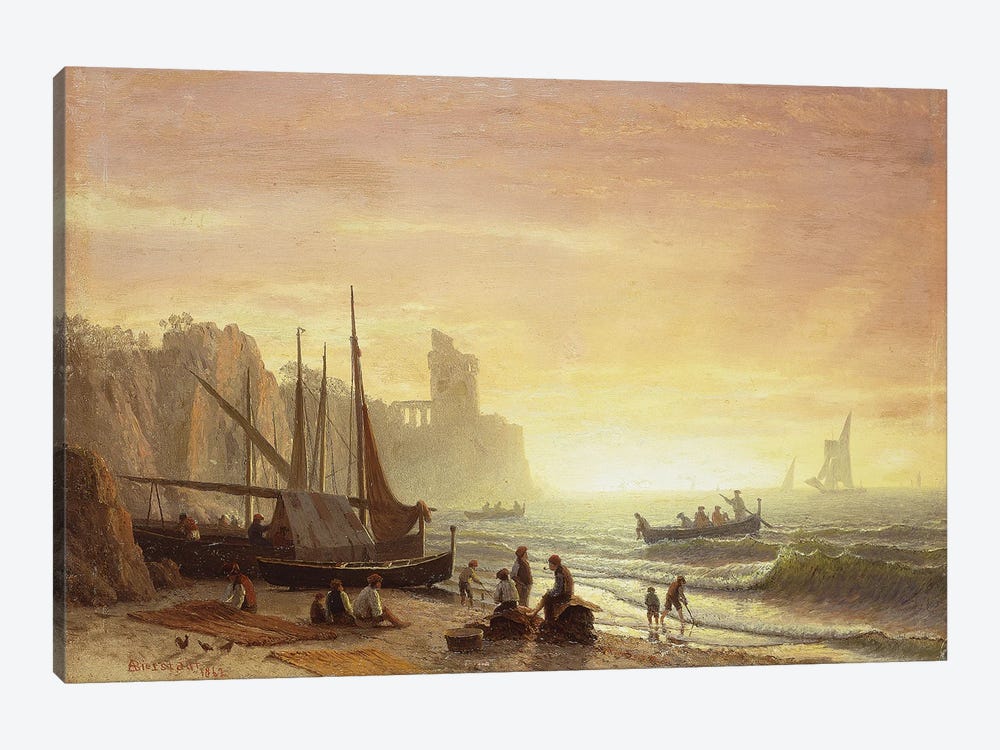 The Fishing Fleet, 1862  by Albert Bierstadt 1-piece Canvas Art