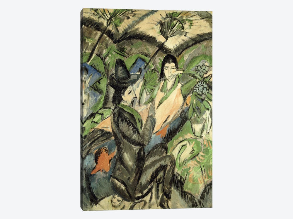 Couple under Japanese Parasols (Paar Unter der Japanschirm), 1902  by Ernst Ludwig Kirchner 1-piece Canvas Art