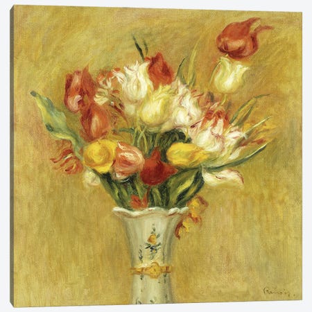 Tulipes, 1909  Canvas Print #BMN5740} by Pierre-Auguste Renoir Canvas Wall Art