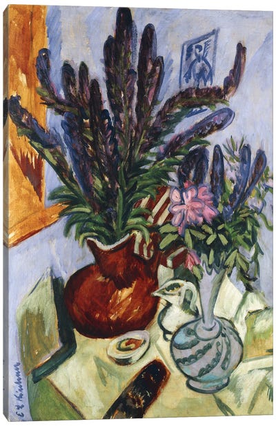 Still Life with a Vase of Flowers (Stilleben Mit Blumenvasen), 1912  Canvas Art Print