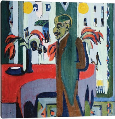 Max Liebermann in his Studio (Max Liebermann in Seinem Atelier), 1926  Canvas Art Print - Ernst Ludwig Kirchner