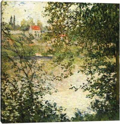 A View Through the Trees of La Grande Jatte Island (A Travers les Arbres, Ile de la Grande Jatte), 1878  Canvas Art Print - Claude Monet