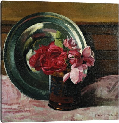 Still Life with Roses (Nature Morte aux Roses), 1920  Canvas Art Print - Felix Vallotton