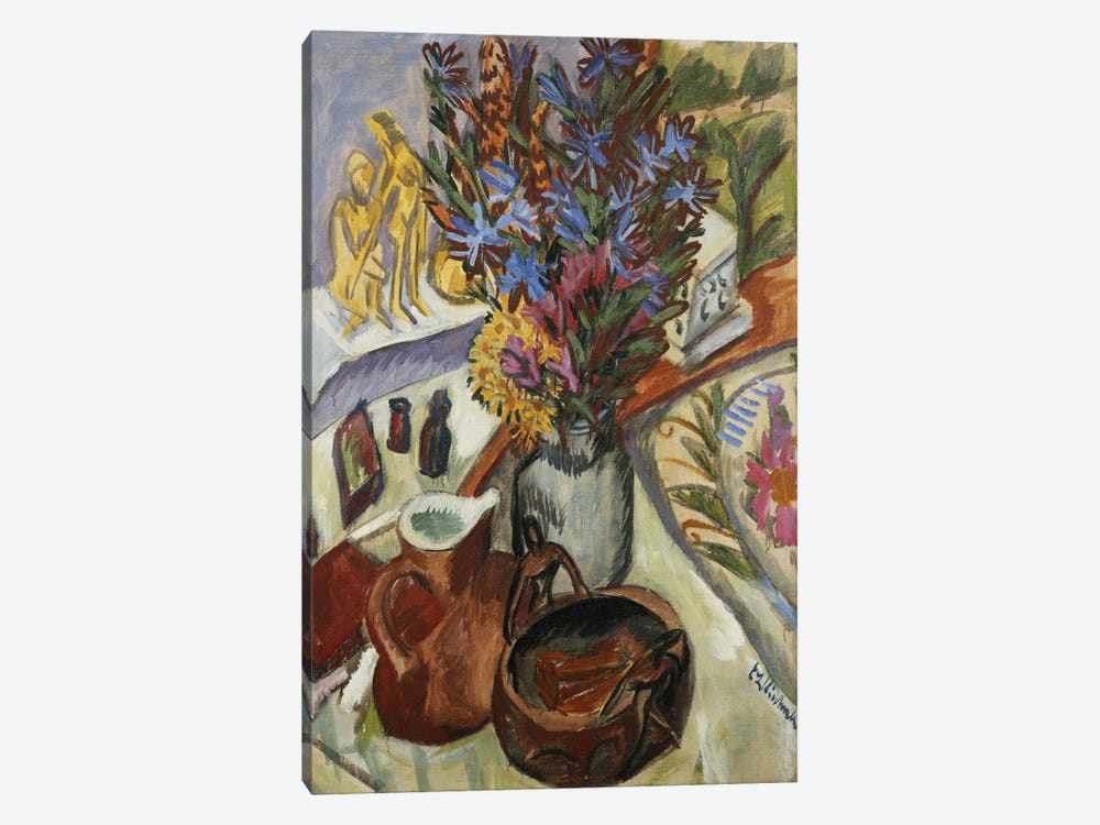 Still Life with Jug and African Bowl (Stilleben mit Krug und Afrikanischer Schale), 1912  1-piece Canvas Art