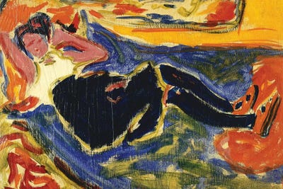 Woman with Black Stockings (Frau mit Schwarzen Strumpfen) by Ernst Ludwig Kirchner metal wall art