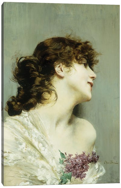 Profile of a Young Woman Canvas Art Print