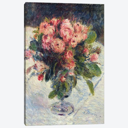 Moss-Roses, c.1890  Canvas Print #BMN577} by Pierre Auguste Renoir Canvas Art Print
