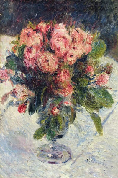 Impressionism: Moss-Roses, c.1890  by Pierre-Auguste Renoir