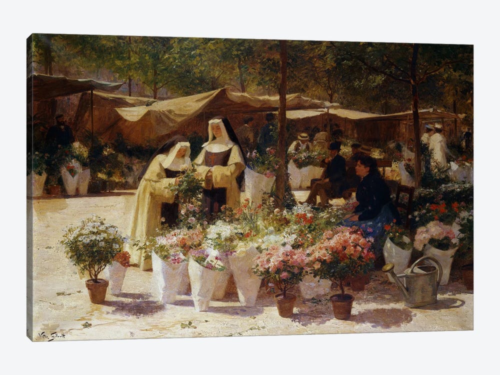 The Flower Market 1-piece Canvas Artwork