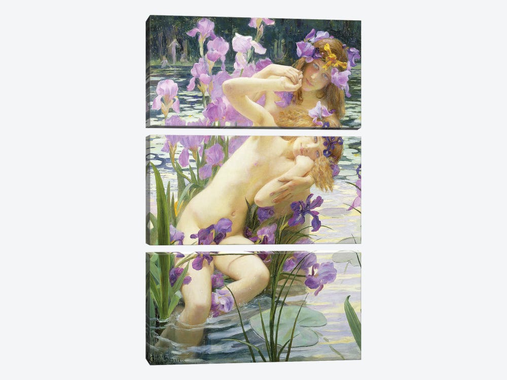 Bathing Nymphs, 1897  by Gaston Bussiere 3-piece Canvas Art