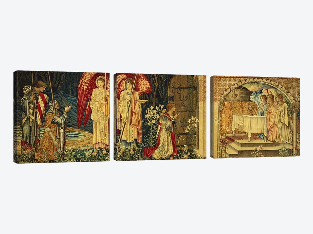 The Achievement of the Holy Grail by Sir Galahad, Sir Bors and Sir Percival,  by Sir Edward Coley Burne-Jones 3-piece Canvas Artwork