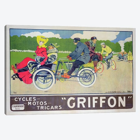 Griffon Cycles, Motos & Tricars Advertisement Canvas Print #BMN578} by Walter Thor Canvas Artwork