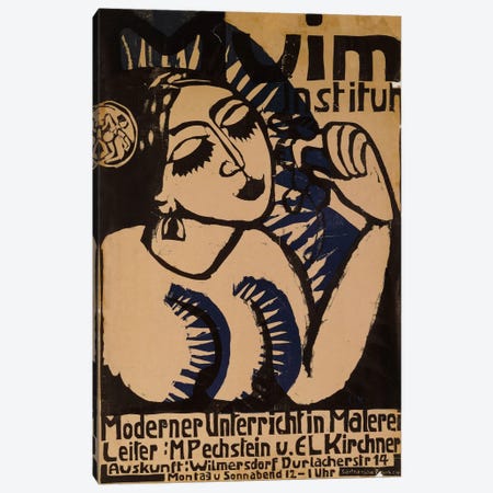 Poster Institute Muim (Plakat Muim Institut), 1911  Canvas Print #BMN5791} by Ernst Ludwig Kirchner Canvas Art Print