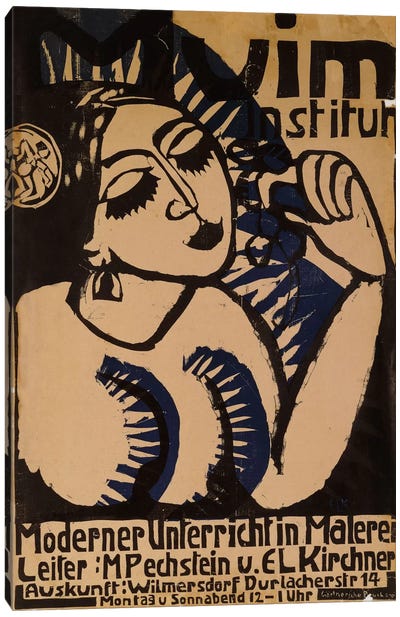 Poster Institute Muim (Plakat Muim Institut), 1911  Canvas Art Print - Ernst Ludwig Kirchner