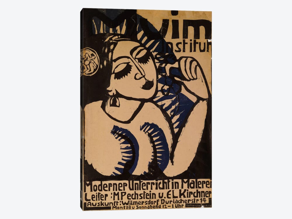 Poster Institute Muim (Plakat Muim Institut), 1911  by Ernst Ludwig Kirchner 1-piece Canvas Wall Art