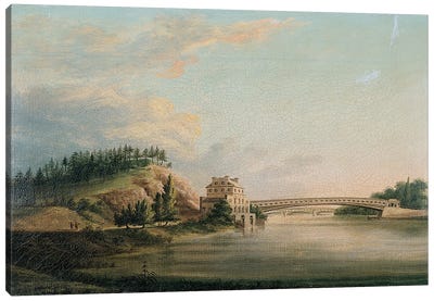 View of a bridge over the Schuylkill River, c.1815  Canvas Art Print