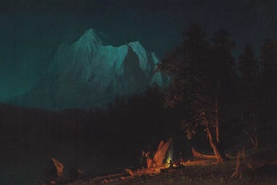 Mountainous Landscape by Moonlight  by Albert Bierstadt art print