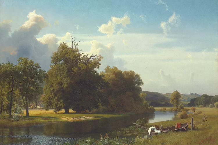 A river landscape, Westphalia, 1855 