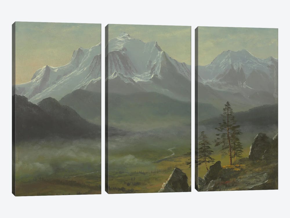 Mont Blanc  by Albert Bierstadt 3-piece Canvas Art
