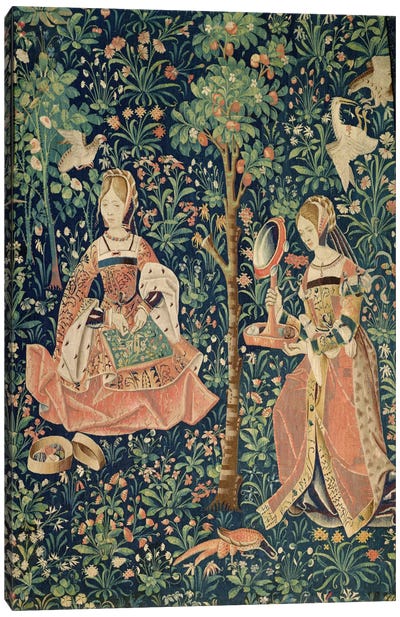 La Vie Seigneuriale: Embroidery, c.1500  Canvas Art Print - French School