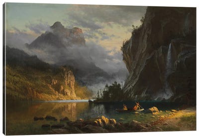 Indians spear fishing, 1862  Canvas Art Print - River, Creek & Stream Art