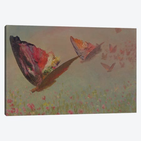 Butterflies with Riders  Canvas Print #BMN5819} by Albert Bierstadt Canvas Wall Art