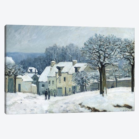 The Place du Chenil at Marly-le-Roi, Snow, 1876  Canvas Print #BMN581} by Alfred Sisley Canvas Print