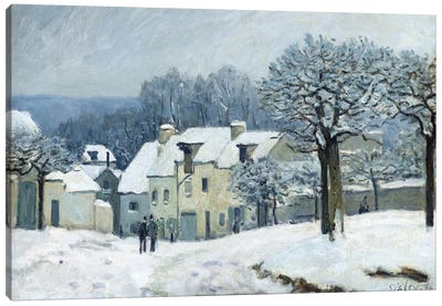 The Place du Chenil at Marly-le-Roi, Snow, 1876  Canvas Art Print - Alfred Sisley