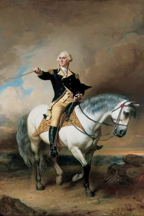 Portrait of George Washington Taking The Salute At Trenton 