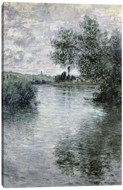 The Seine at Vetheuil, 1879  Canvas Art Print - Impressionism Art