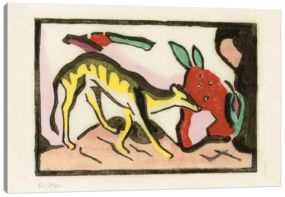 Mythical animal  Canvas Art Print - Franz Marc