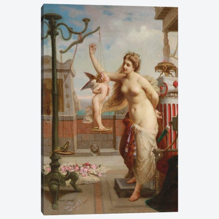 Weighing Cupid  Canvas Print #BMN5837} by Henri Pierre Picou Art Print