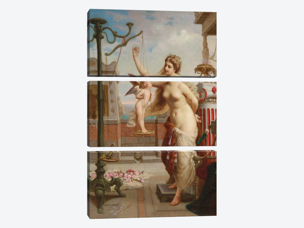 Weighing Cupid  3-piece Canvas Art