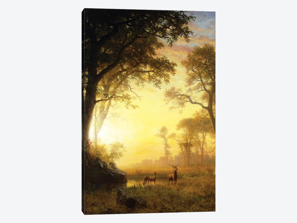 Light in the Forest,  by Albert Bierstadt 1-piece Canvas Print