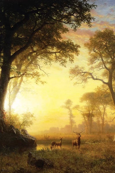 Albert Bierstadt: Light in the Forest,  by Albert Bierstadt