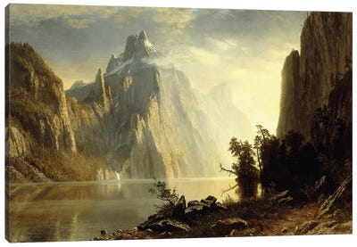 A Lake in the Sierra Nevada, 1867  Canvas Art Print - Albert Bierstadt