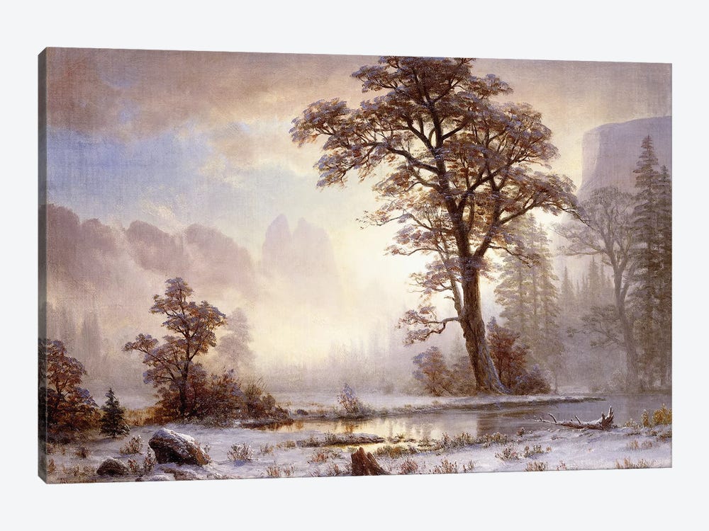 Valley of the Yosemite -Snow Fall,  by Albert Bierstadt 1-piece Canvas Wall Art